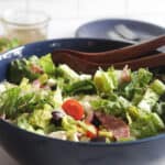 a close up picture of salad in a bowl