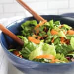 A close up picture of Romaine salad in a bowl