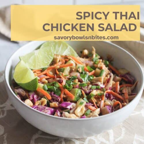 a picture of a bowl of thai chicken salad