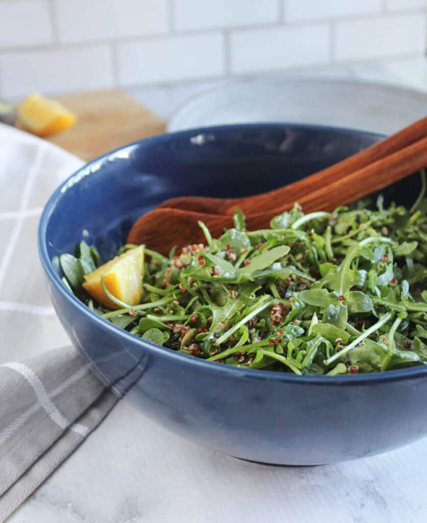 Easy Arugula Quinoa Salad Recipe with Lemon Dressing