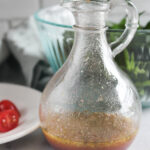 Italian salad dressing mixed together an in a cruet