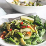 a picture of avocado salad on a serving plate
