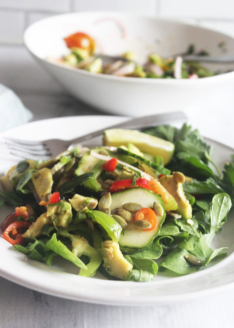 a picture of avocado salad on a serving plate